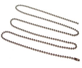 30 inch Silver Colored Beaded Metal Neck Chain