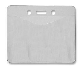 Horizontal Badge Holder with Slot & Chain Holes - Top Load - Credit Card / IBM Card Size