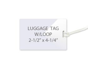 Luggage Tag Laminating Pouches PLUS Plastic Loops (WITH Slot - On Short Side)