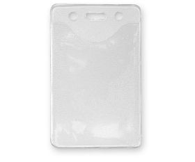 Vertical Badge Holder with Slot & Chain Holes - Top Load - Credit Card / IBM Card Size 