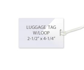 Luggage Tag Laminating Pouches PLUS Plastic Loops (WITH Slot - On Short Side)